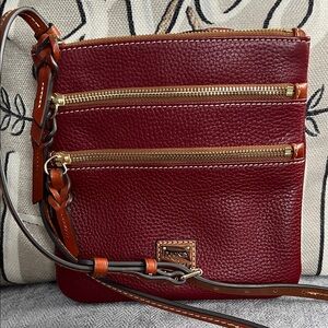 Dooney & Bourke Burgundy Leather Crossbody Bag